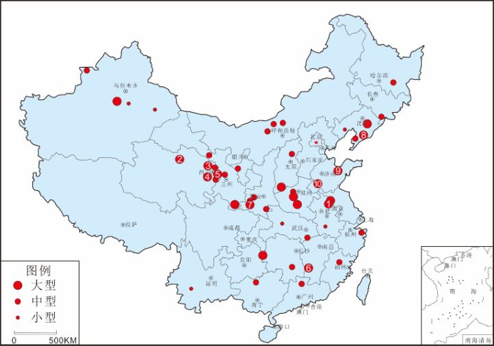 中国石英岩矿床分布图(更新中)